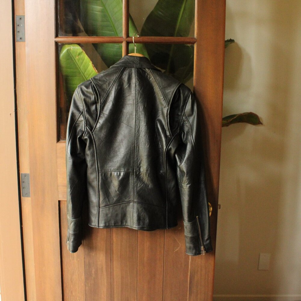 Deadwood moto jacket, 100% recycled leather, Size 38 - Picture 2 of 6